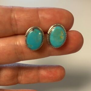 Turquoise sterling Silver stud earrings